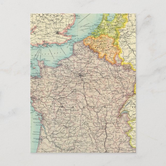 Carte Postale France, Belgique et Hollande (Devant)
