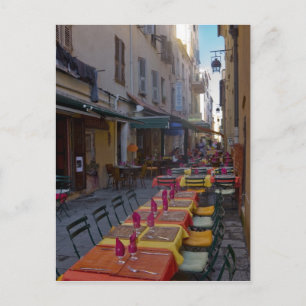 Carte Postale France, Corse. Tables de café installées dans une