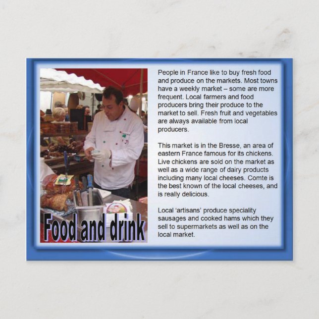 Carte Postale France, cuisine française (Devant)