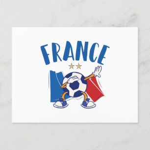 Carte Postale France Dabbing Soccer Ball Flag 2 stars