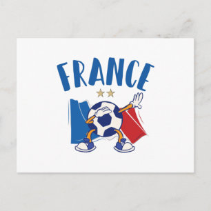 Carte Postale France Dabbing Soccer Ball Flag 2 stars