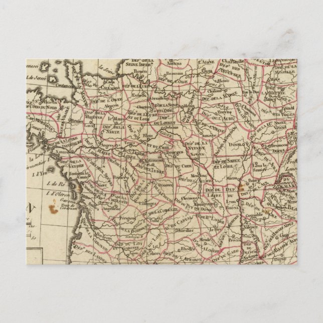 Carte Postale France, départements (Devant)