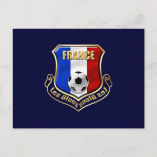 Carte Postale France les Bleus Logo Bouclier Emblem