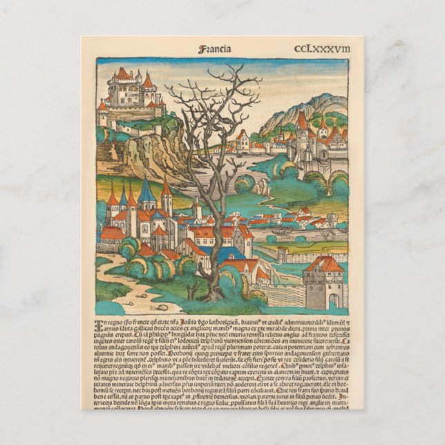 Carte Postale France Nuremberg Chronique 1493 Ancien livre médié (Devant)
