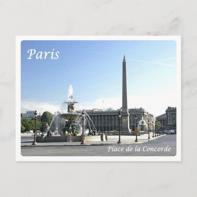 Carte Postale France - Paris - Place de la Concorde - (Devant)
