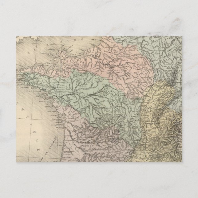 Carte Postale France Physique (Devant)