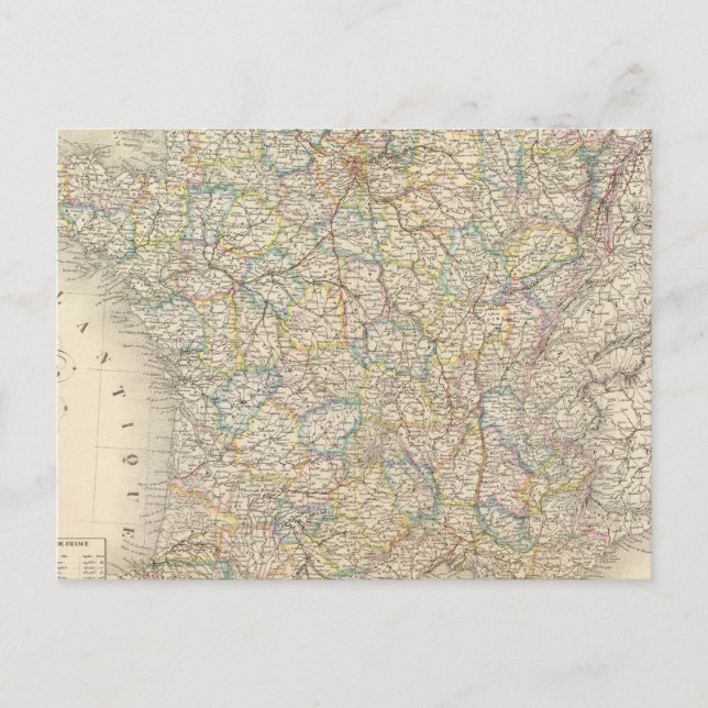 Carte Postale France physique, politique (Devant)