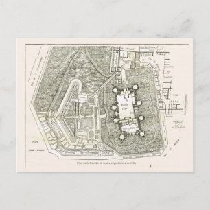 Carte Postale France, Plan de la Bastille en 1789