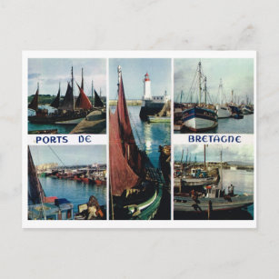 Carte Postale France vintage, Bretagne, ports de pêche
