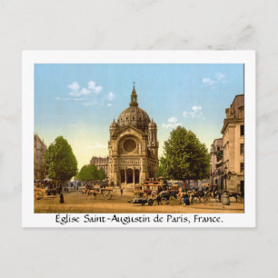 Carte Postale France vintage, Église Saint-Augustin de Paris