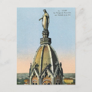 Carte Postale France vintage, Lyon, Vierge de Fourvière