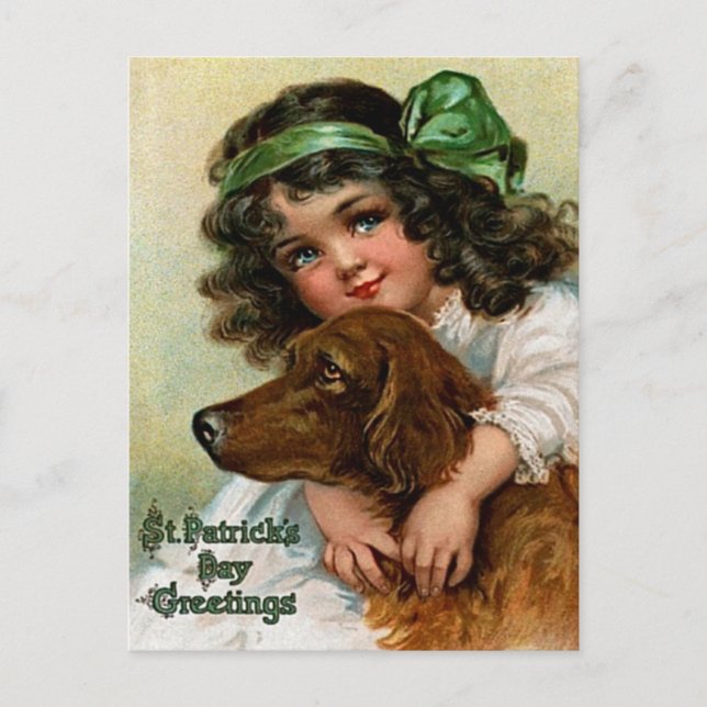 Carte Postale Frances Brundage : Fille avec chien (Devant)