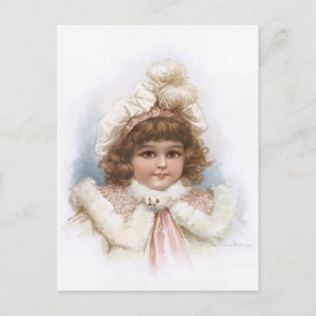 Carte Postale Frances Brundage - Petite fille avec collier de fo (Devant)