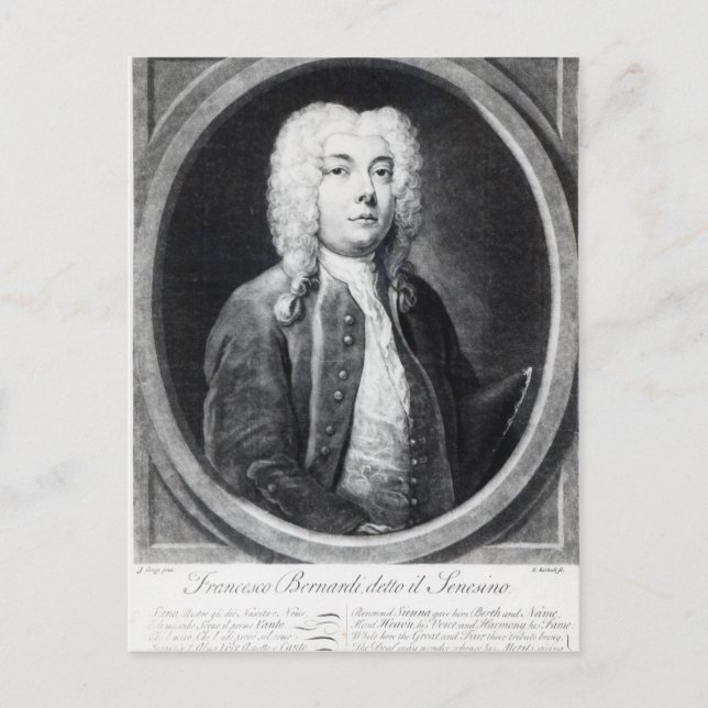 Carte Postale Francesco Bernardi Senesino (Devant)