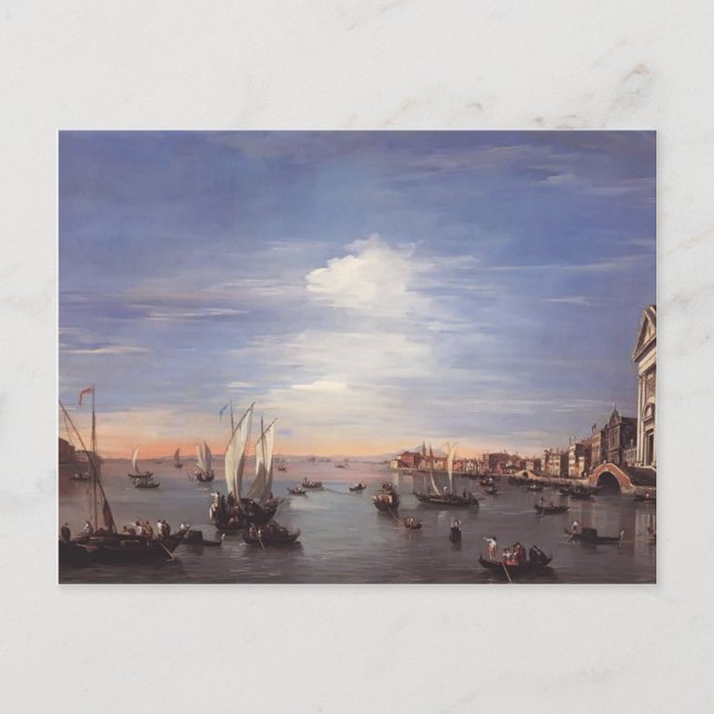 Carte Postale Francesco Guardi- Le Canal de la Giudecca avec Zat (Devant)