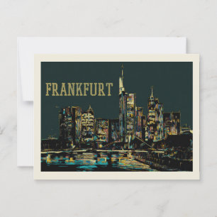 Carte Postale Francfort par ville de nuit Illustration