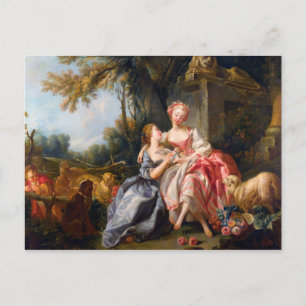 Carte Postale Francois Boucher Le Billet Dou rococo dames art