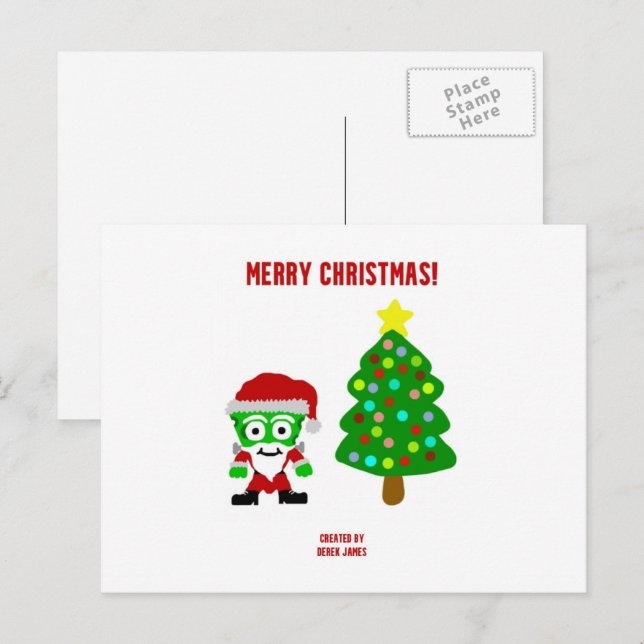 Carte postale FrankenCheese de Noël (Devant / Derrière)