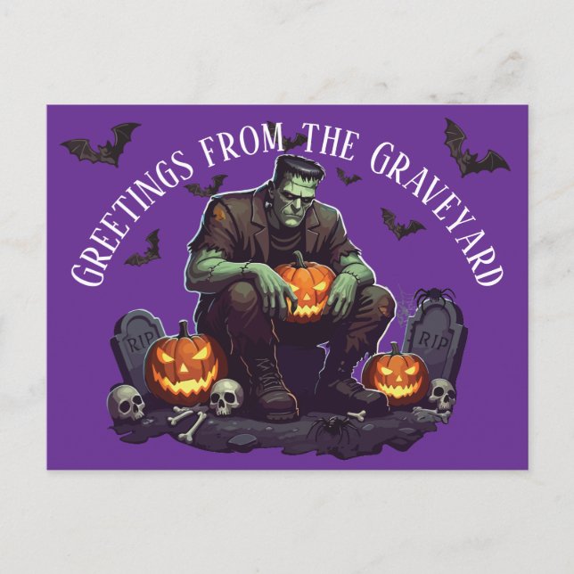 Carte postale Frankenstein Halloween (Devant)