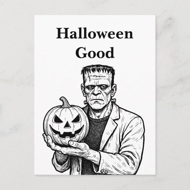 Carte Postale Frankenstein Halloween Bien (Devant)