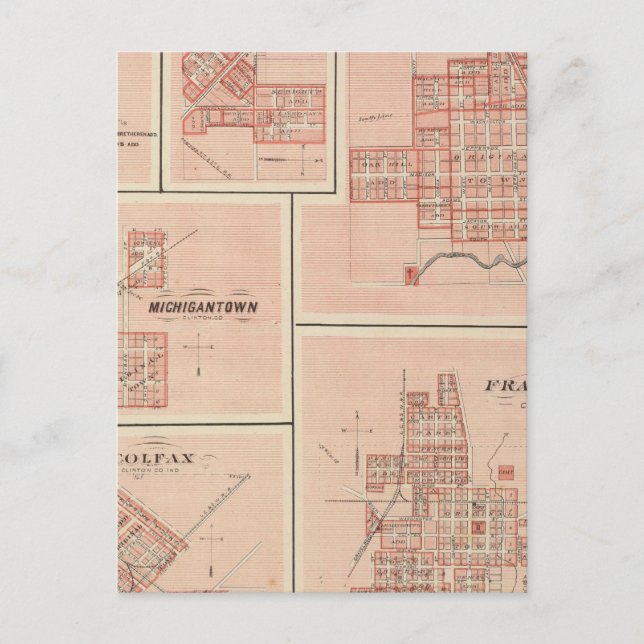 Carte Postale Frankfort, Clinton Co avec Tipton (Devant)