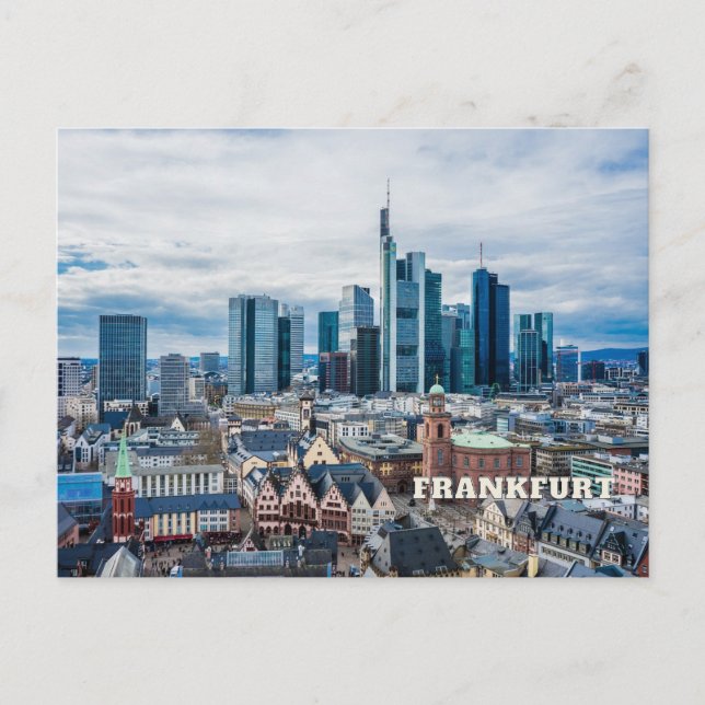 Carte Postale Frankfurt, Allemagne City View (Devant)