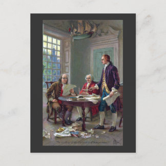Carte Postale Franklin, Adams et Jefferson à Philadelphie 1776