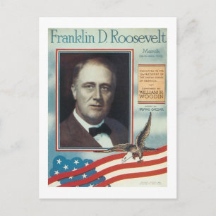 Carte Postale Franklin D. Couverture Vintage de Roosevelt