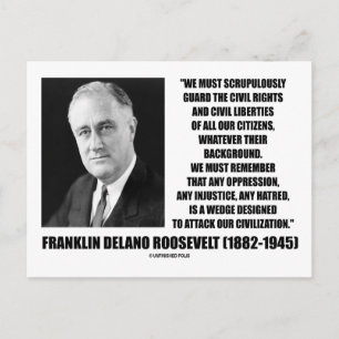 Carte Postale Franklin Delano Roosevelt Citoyens des droits civi
