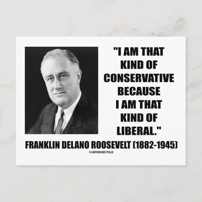 Carte Postale Franklin Delano Roosevelt Parti libéral conservate (Devant)