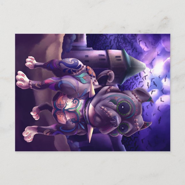 Carte Postale Franky Le Pitbull Frankenstein (Devant)