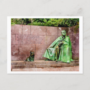 Carte Postale Franlink D. Roosevelt Statue Aquarelle