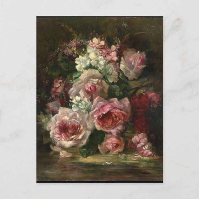 Carte Postale Frans Verhas Bouquet Vintage Rose (Devant)