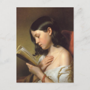 Carte Postale Franz Eybl - Lesendes Mädchen (Reading Girl), 1850