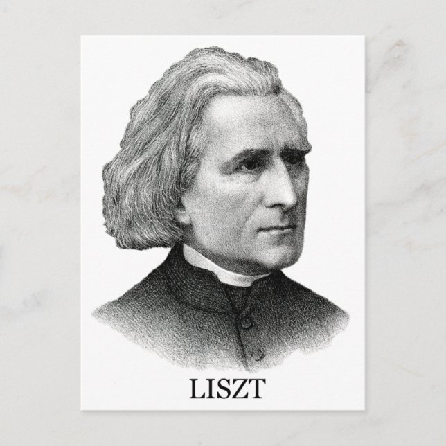 Carte Postale Franz Liszt, noir (Devant)