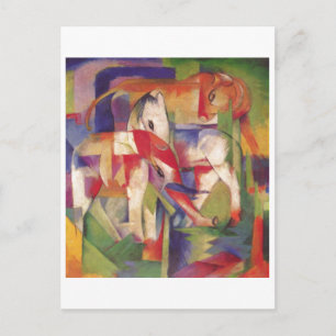 Carte Postale Franz Marc - Bataille d'éléphant à cheval Hiver 19