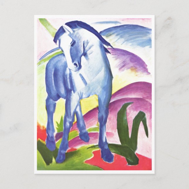 Carte Postale Franz Marc - Cheval bleu I 1911 Équidé Équestre (Devant)