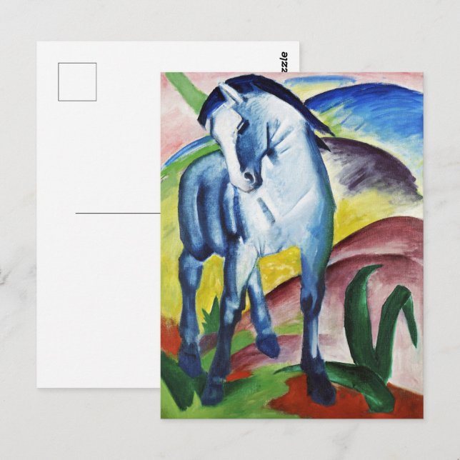 Carte Postale Franz Marc Cheval bleu moderne I Art expressionnis (Devant / Derrière)