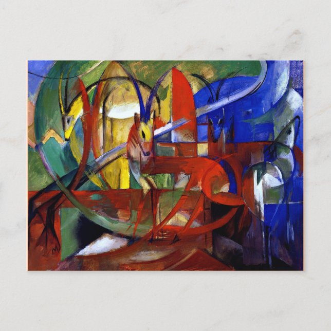 Carte Postale Franz Marc - Gazelles (Devant)