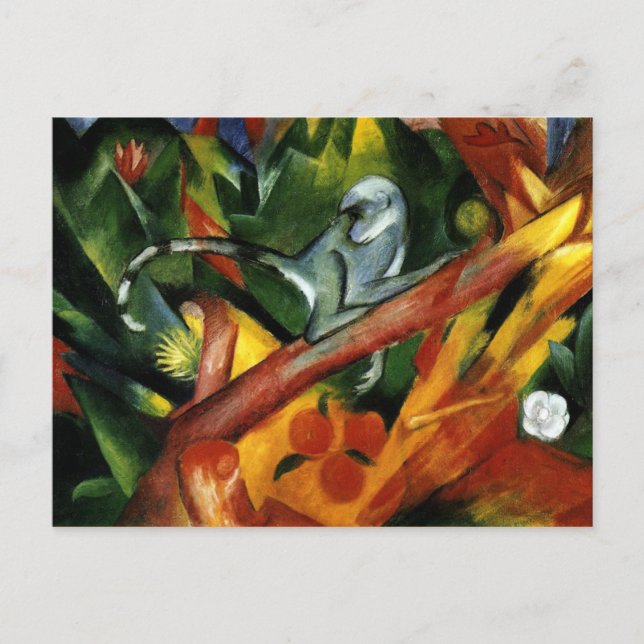 Carte Postale Franz Marc - Le Singe (Devant)
