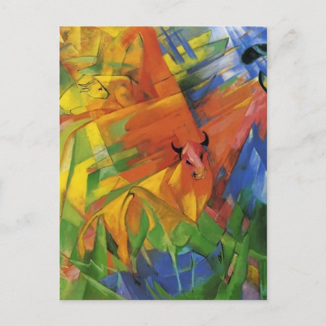 Carte Postale Franz Marc- Les animaux dans un paysage (Devant)