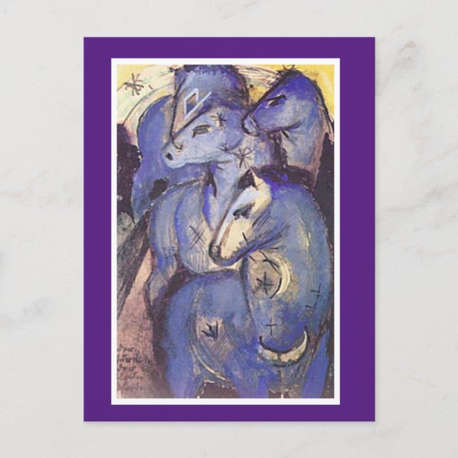 Carte Postale Franz Marc, Tour des Chevaux Bleus, Beaux-Arts, (Devant)
