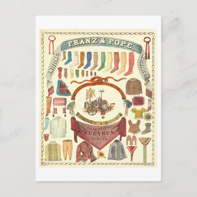 Carte Postale Franz & Pope Tricot Machine Publicité (Devant)