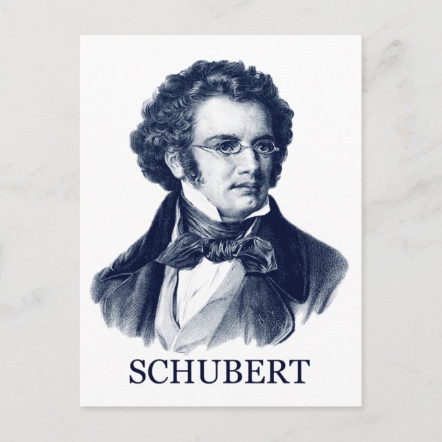 Carte Postale Franz Schubert, bleu (Devant)