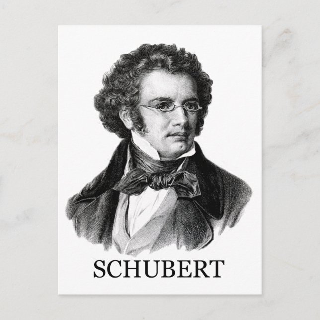 Carte Postale Franz Schubert, noir (Devant)
