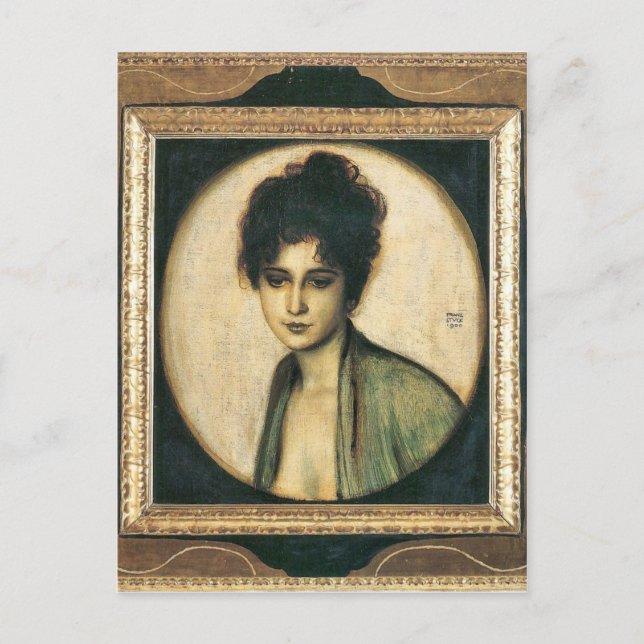 Carte Postale Franz von Stuck - Portrait de Mme Feez (Devant)