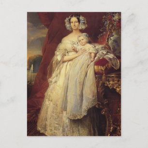 Carte Postale Franz Winterhalter-Duchesse d'Orléan avec son fils