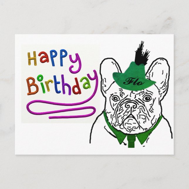 Carte Postale Französische Bulldogge Birthday French Bulldog (Devant)