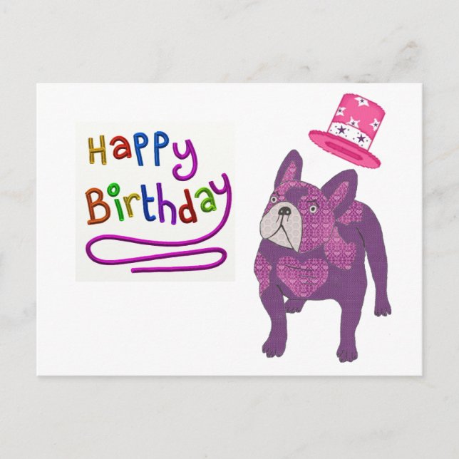 Carte Postale Französische Bulldogge Birthday French Bulldog (Devant)