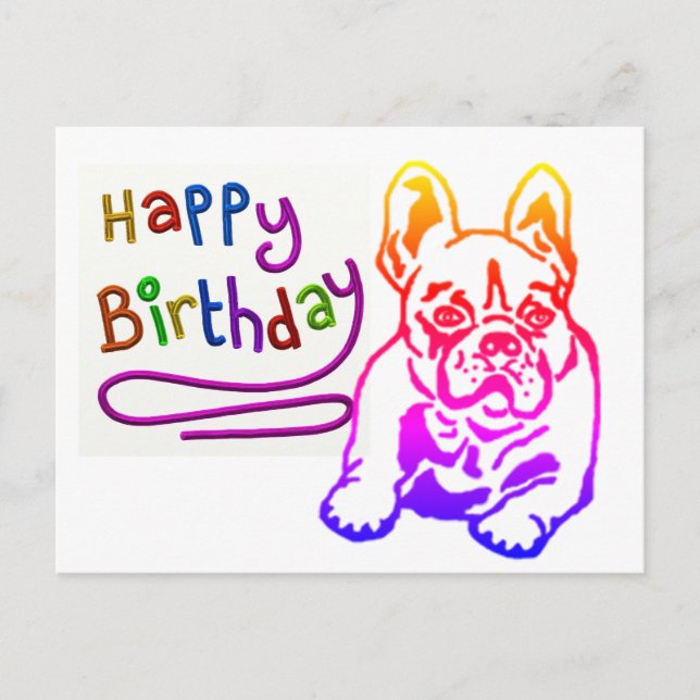 Carte Postale Französische Bulldogge Birthday French Bulldog (Devant)